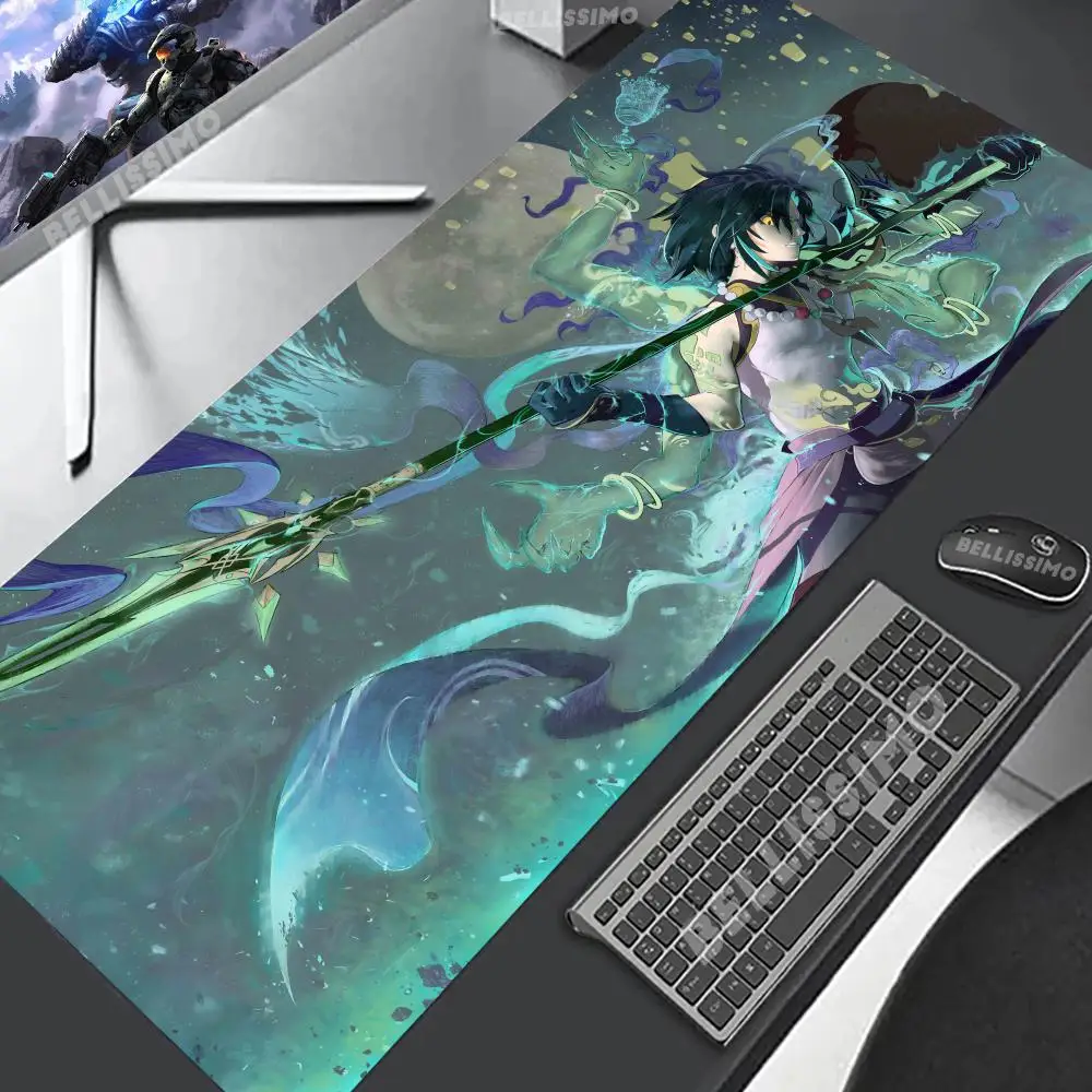 Genshin Impact Xiao Mouse Pad Non-Slip Rubber Edge Game Smooth FPS Special Rubber Mouse Mat locking Desk Protector mousepads Gam