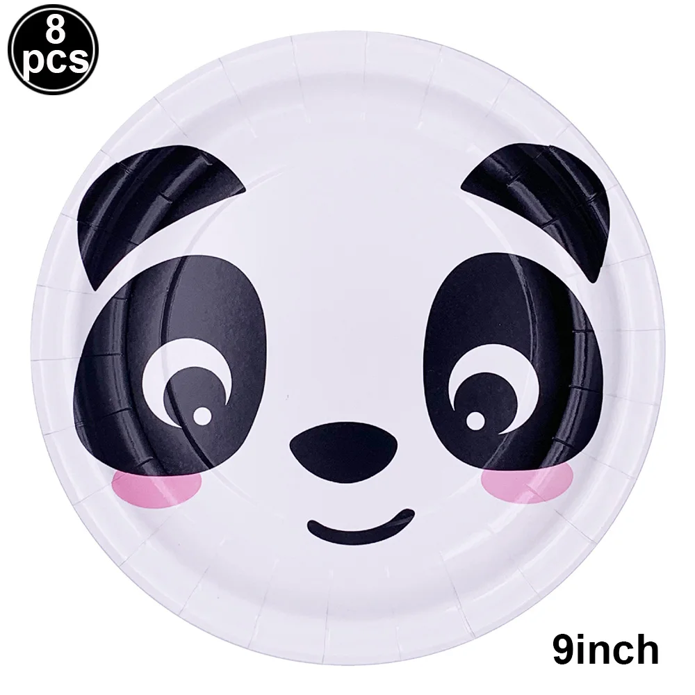 Panda Disposable Tableware Panda Plates Napkins Cups Birthday Party Supplies for Baby Shower Panda Party Birthday Decorations