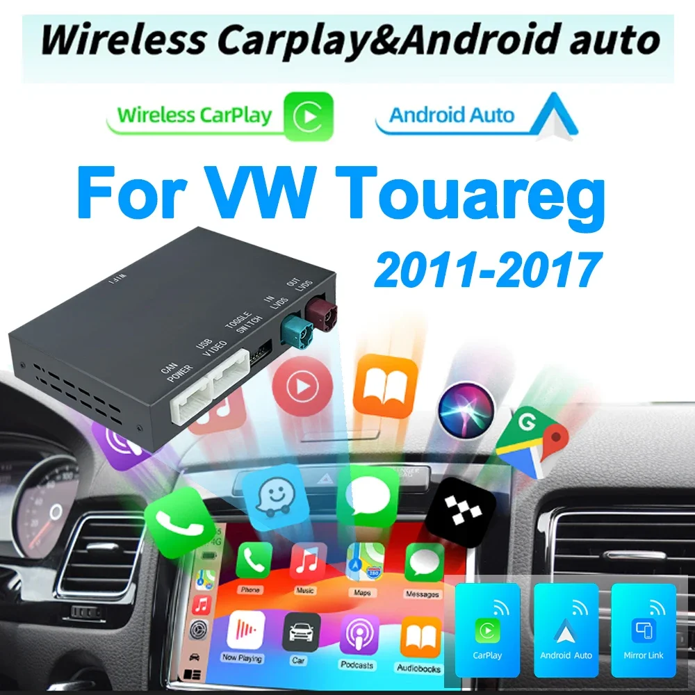 Беспроводной автомобильный модуль Carplay Android Auto для Volkswagen Touareg с 8-дюймовой камерой с поддержкой Airplay 2011-2017