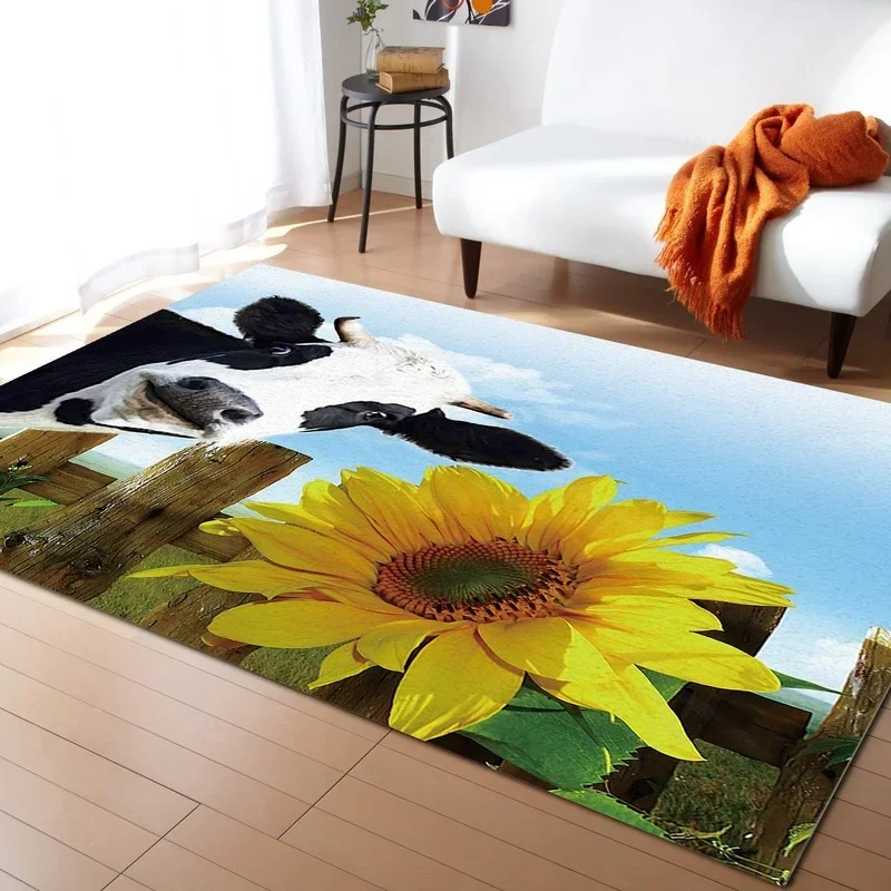 Milk Cow Carpet for Living Room Bedroom Doormat Decor Anime Floor Mat Non-slip Carpets Running Yoga Rug Game Office Chair Mats