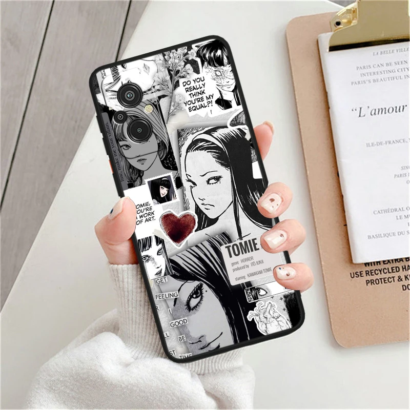 Tomie Kawakami Anime For Xiaomi Redmi K60 12C 12 11A A1 11 10C 10X 9T 9C 9AT 8A Pro Silicone Black Phone Case