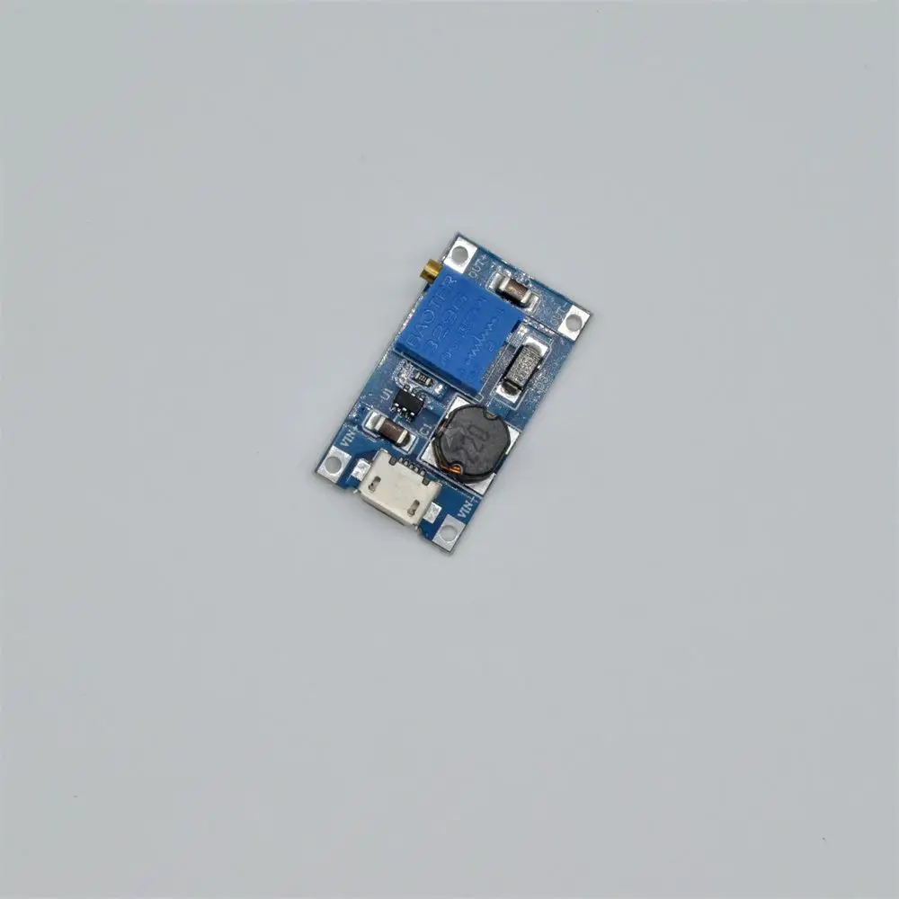 Módulo de Boost Ajustável com Micro USB, Placa Step-Up, DC-DC, 2A, 2V-24V a 5V, 9V, 12V, 28V, LT00159, MT3608