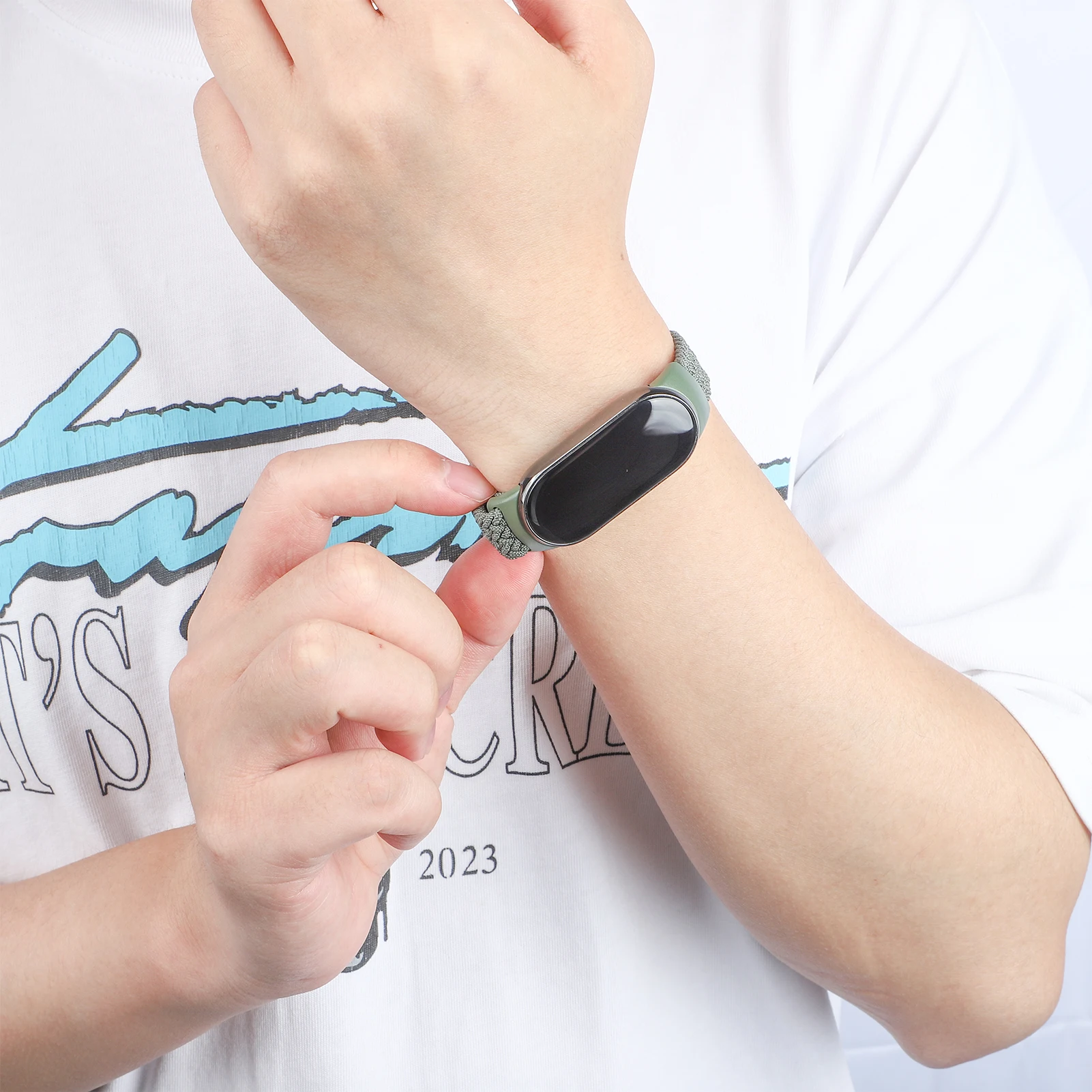 Magnetisches Armband für Xiaomi Mi Band 11 10 9 8 Zubehör Atmungsaktives Geflochtenes Armband Pulseira Correas Xiaomi Smart Band 11 10 9 8 – Detail 11