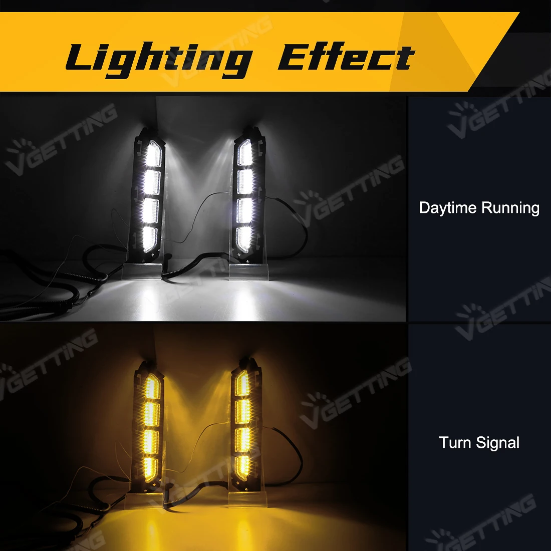 DRL For Elantra Avante 2019 2020 Led Daytime Running Lights Turn Signal Fog Front Bumper Headlights White Yellow Car Accessories