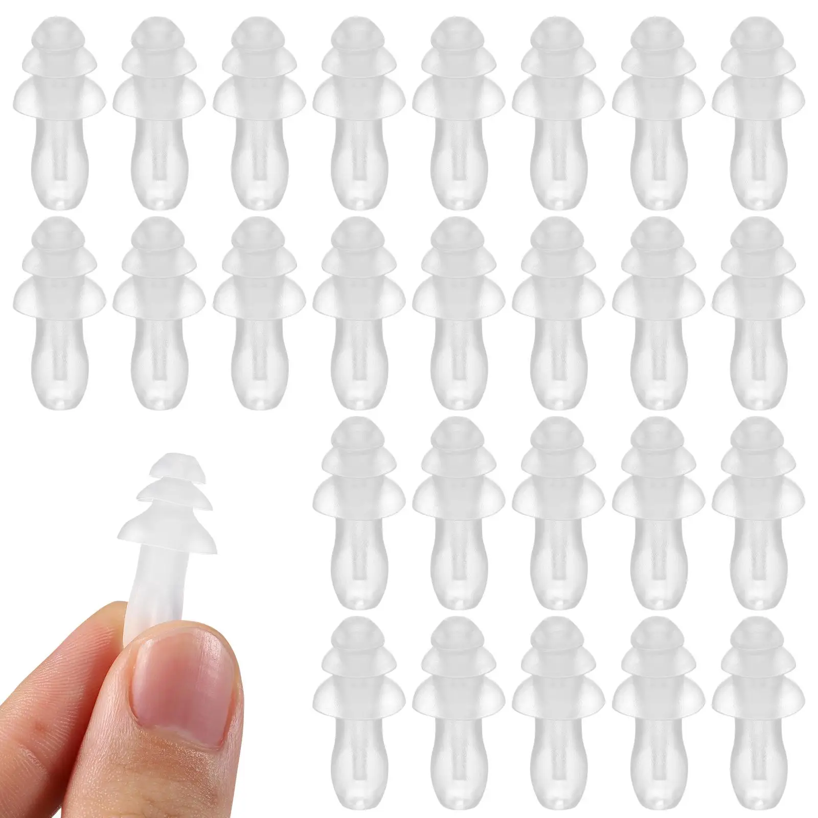 

40 Pcs Ear Plugs Sleeping Airpl Protective Silicone Swimming Waterproof Stickers Fluorescence