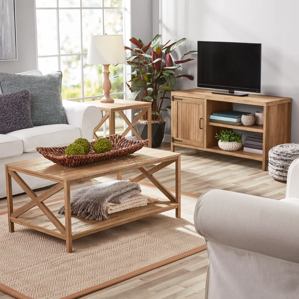 Rectangle Coffee Table, Rustic Weathered Oak