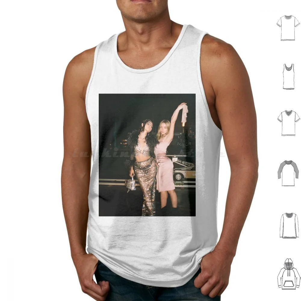 Duo Womens Photo Tank Tops Vest Sleeveless Womens Model Vintage Retro Maddy Perez Alexa Demie Sydney Sweeney Cassie Howard