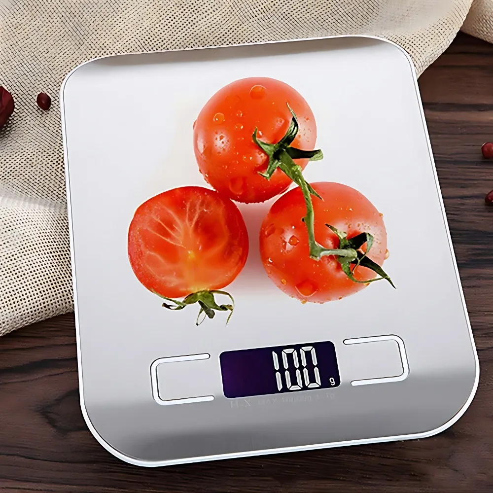 

10kg Digital Kitchen Scale LCD Display Stainless Steel Electronic Scales Home Jewelry Food Snacks Weighing Baking Tools