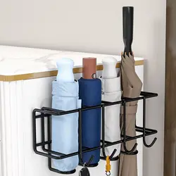 Umbrella Storage Rack Wall-mounted Capacity Behind The Towel Door Bag Key Hook Storage Holder for Home Bathroom Office Orgainzer