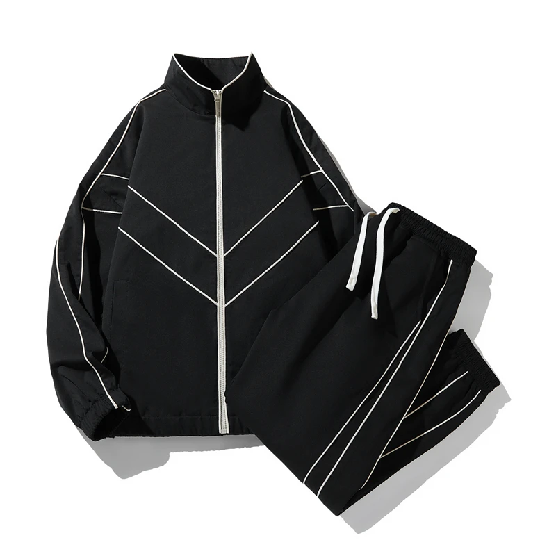 Men's Tracksuit Spring/autumn Man Two-piece Set Stand Collar Jacket For Men And Women Casual Straight-Leg Pants Blazer Suit 4XL