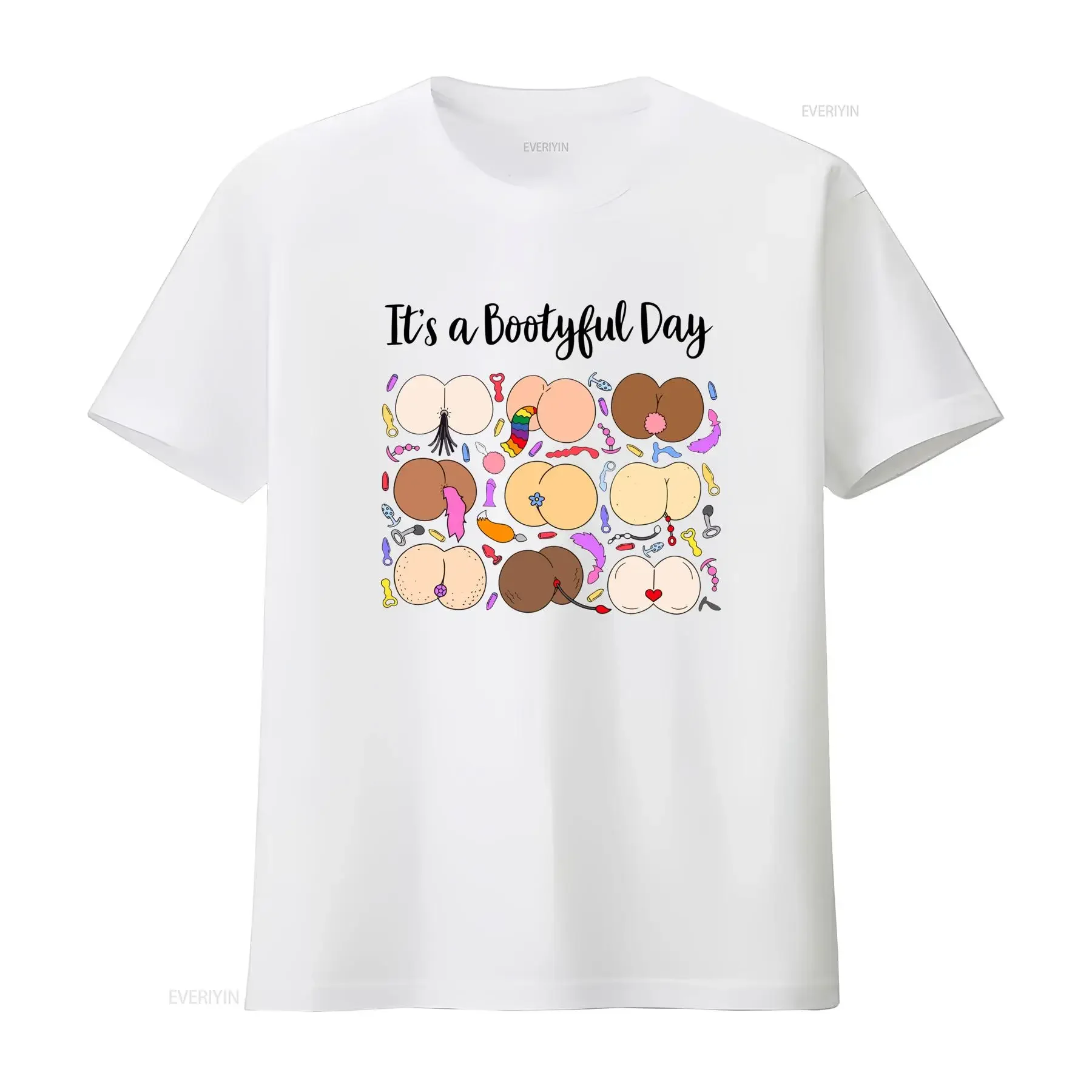 Funny Novelty Adult Humor Cartoon Butt Booty Print Casual Streetwear T Shirt vintage Washed Soft designer clothes fashion homme