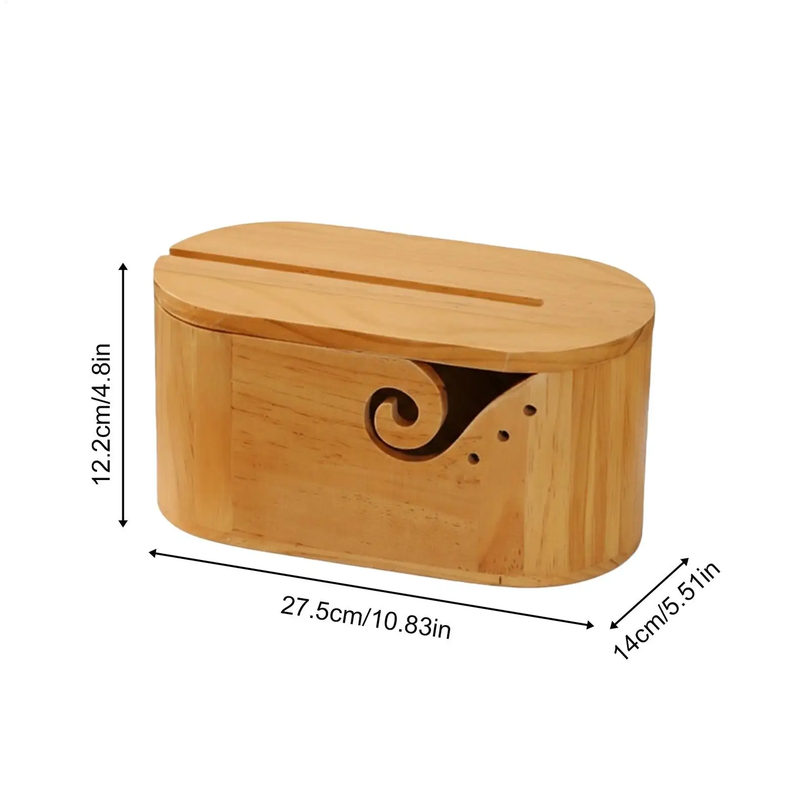 Yarn Bowl for Knitting Wooden Lidded Thread Storage Bowl Double Curling Thread Holder for Quilting Knitting Weaving Crocheting view 6