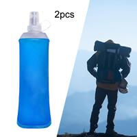 2x Soft Flask for Hydration Pack Practical Lightweight Handheld Folding Water Bottle for Running Hiking Outdoor Cycling Climbing