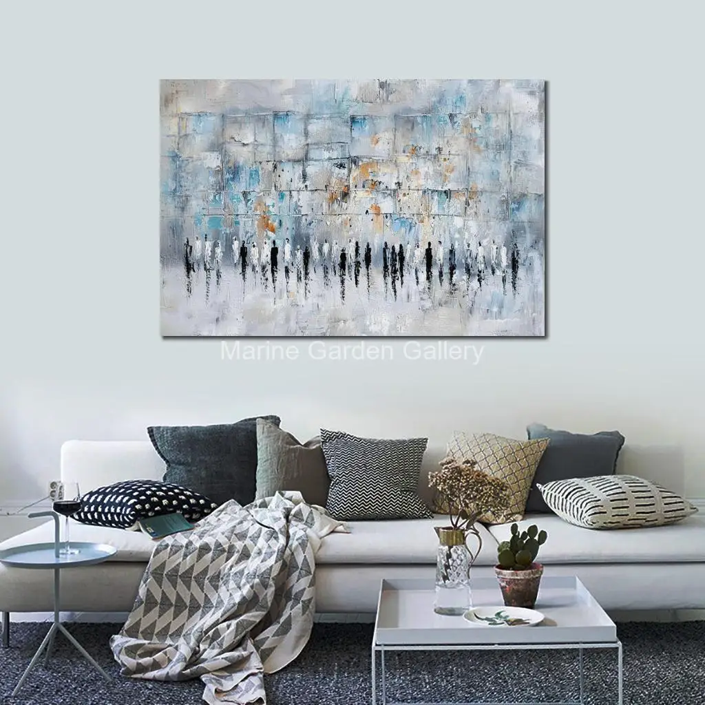 Gold Jewish Canvas Art Kotel Abstract Oil Painting Handmade Jerusalem Artwork Holy City Modern Living Room Decor Large Textured