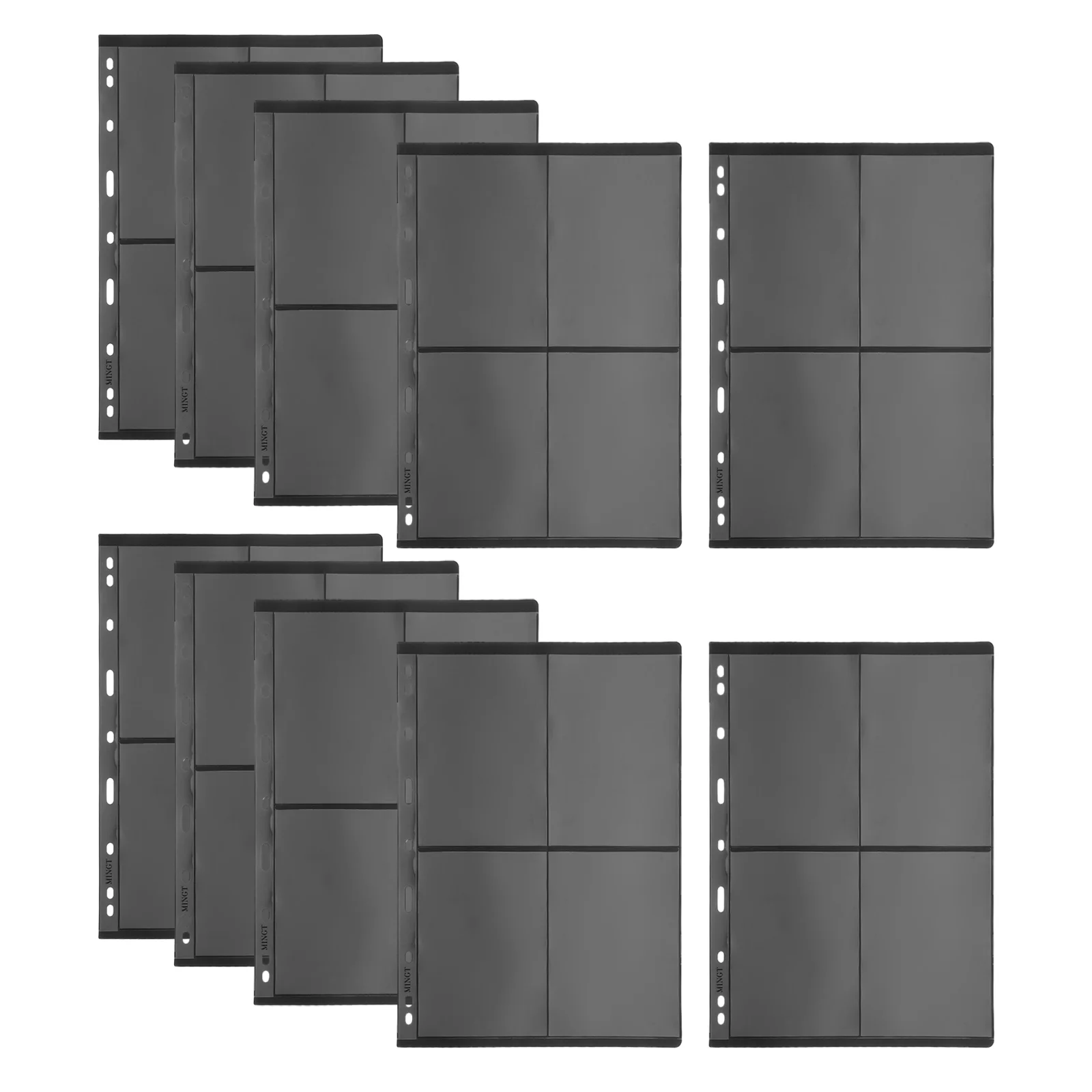 Álbum de selos dupla face, armazenamento de álbuns de folhas soltas para colecionadores, coleta de pvc com 10 peças