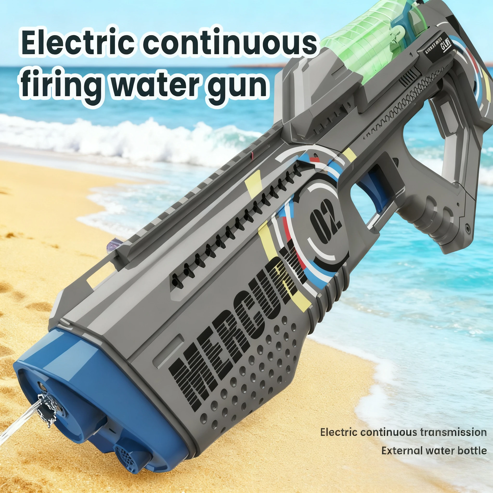 Technologie Elektrische Wasserpistole Spielzeug mit Flasche/Tasche Automatische leuchtende Wasserpistole Blaster Pistole Pool Spielzeug für Erwachsene Kinder Jungen Geschenk
