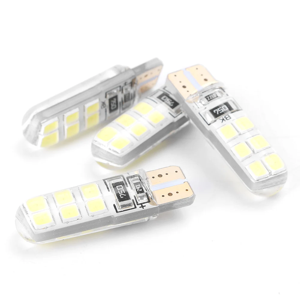 4Pcs Uniersal 360 Degree Car Lighting White T10 Auto LED Canbus Error Free Bright Light Bulbs W5W 12SMD 2835 Car Accessories