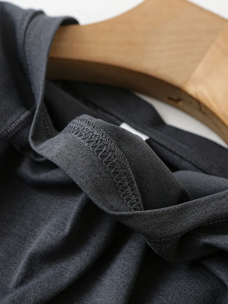 قميص رياضي رجالي جديد بأكمام طويلة وياقة مستديرة، سريع الجفاف ومرن وقابل للتنفس، تصميم عصري فضفاض #3