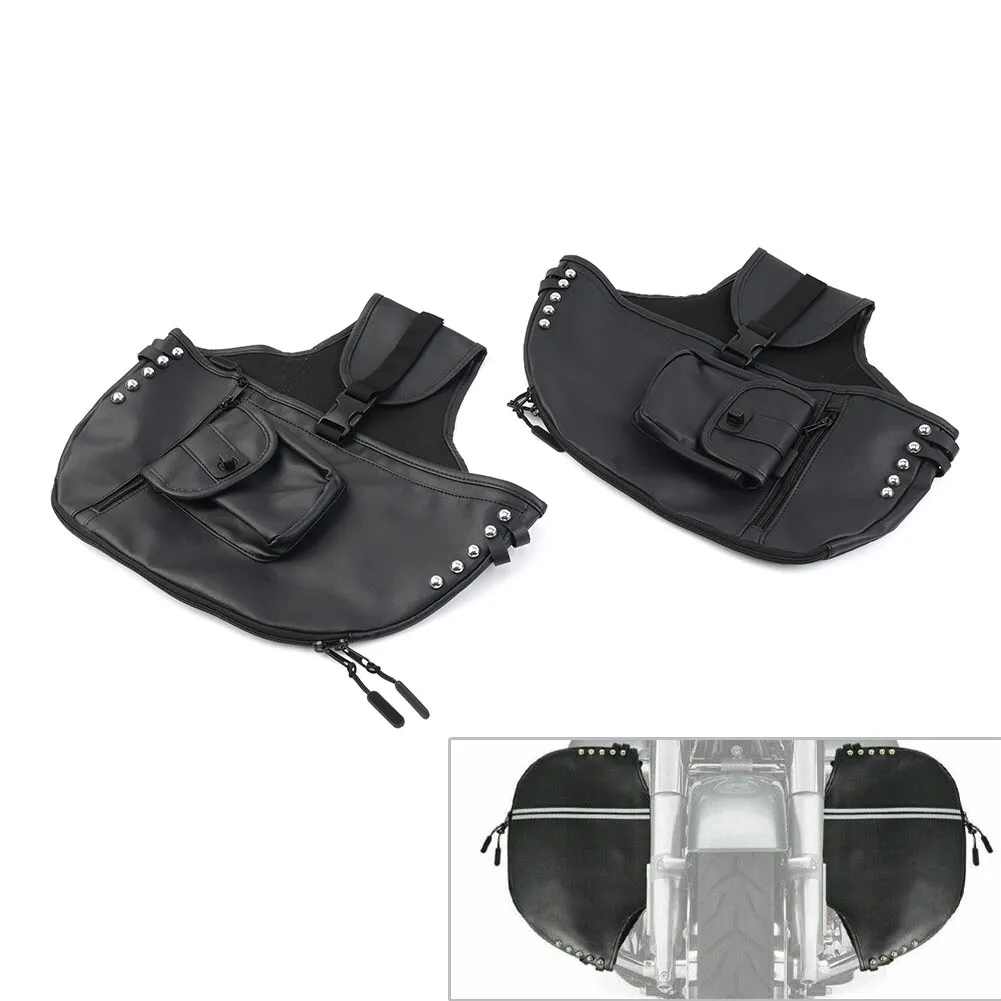 2Pcs Left & Right Motorcycle Soft Lowers Chaps Leg Warmer Bag For Harley Davidson Touring Road Glide FXD FXDB FXDC FXDL