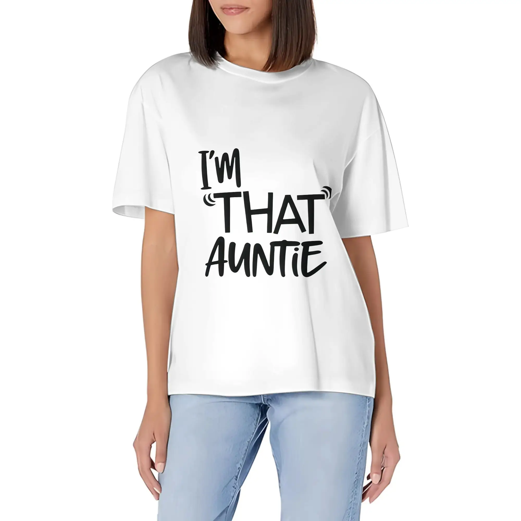 Im That Auntie Funny Best Aunt Tee Shirt Womens Summer Classic Soft Crew Neck Tee Tops Comfortable Loose And Comfortable