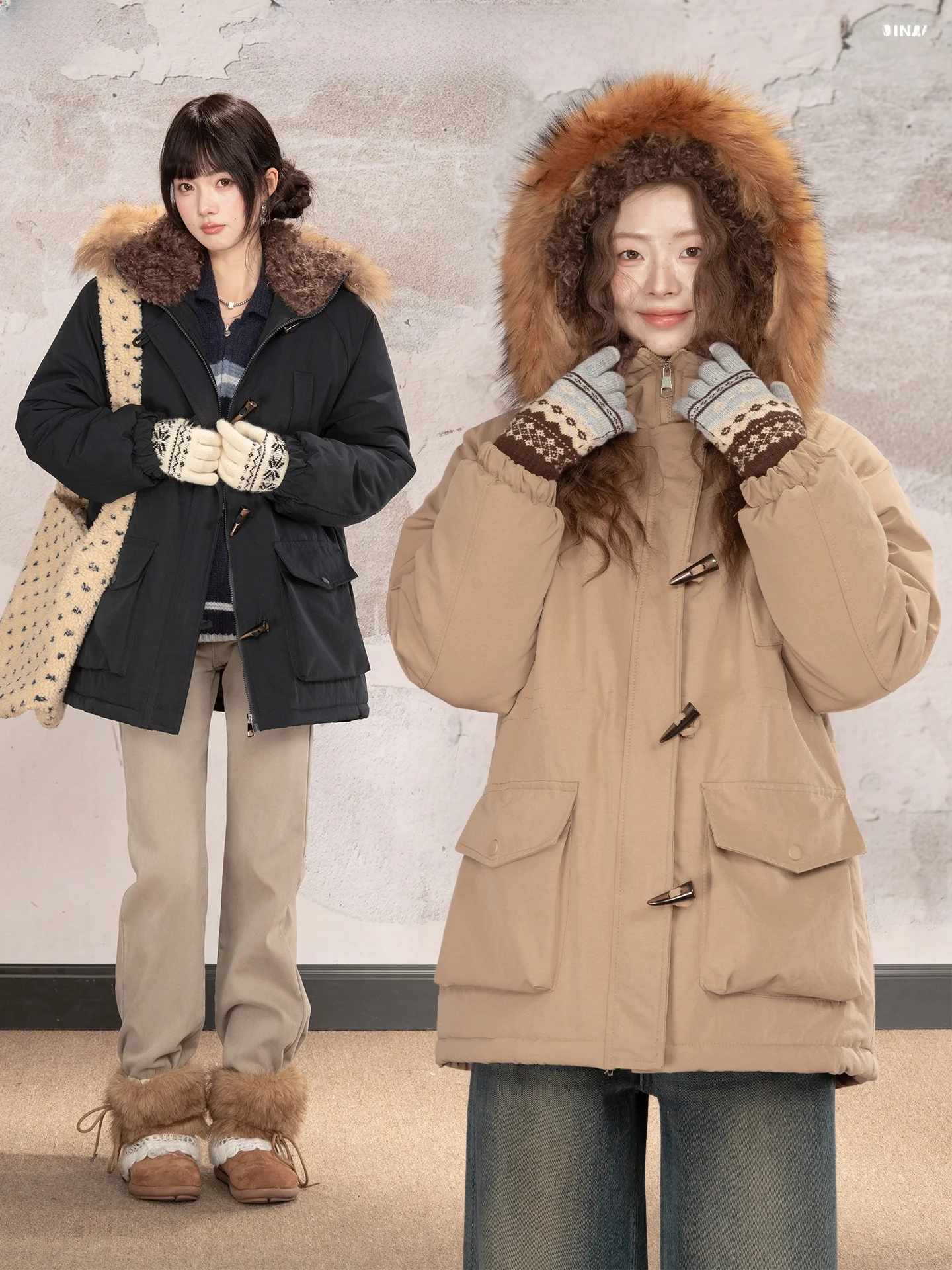 

Теплая флисовая куртка цвета хаки с пуговицами и капюшоном, свободная верхняя одежда для женщин Loveheynew, зимняя куртка для повседневной носки