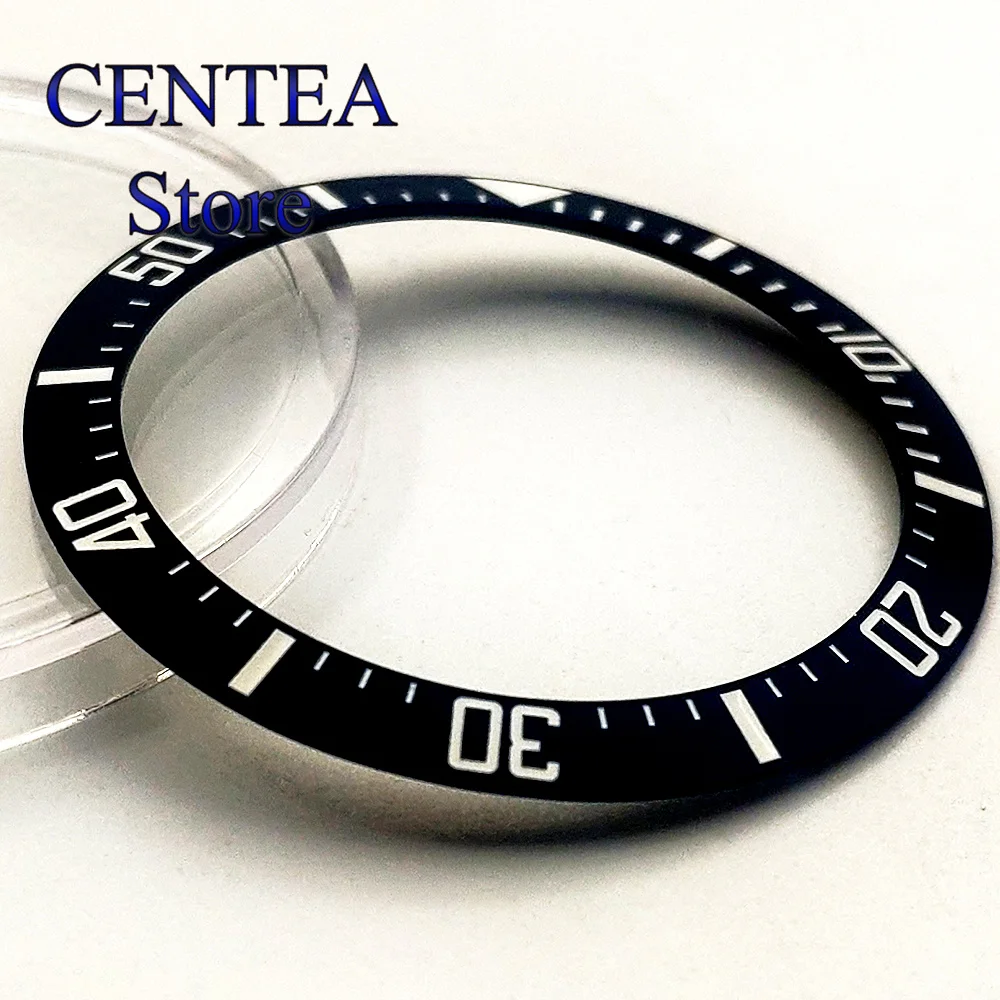 RICHUS-bisel de reloj de cerámica negra exterior, 38mm, ajuste de 40mm, piezas de caja de reloj automático