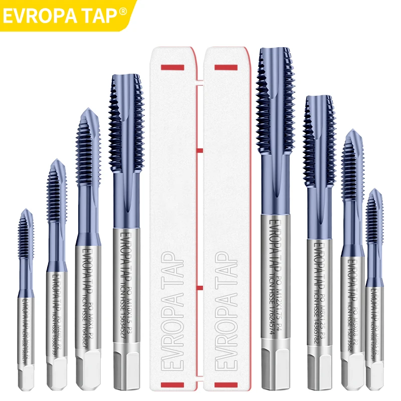 

EVROPA TAP 8PCS M2-M12 Bearing Steel Taper Spiral Point Set Kit Screw Thread Tap Drill M2 M3 M4 M5 M6 M8 M10 M12