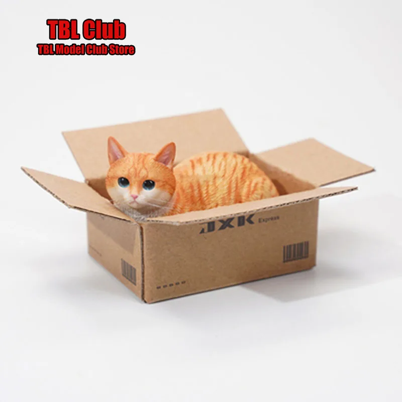 JS2302 4 Styles 1/6 Scale 8.5cm Express Box Cat Static Lovely Mini Lazy Cat Animal Model Home Decoration  Accessories