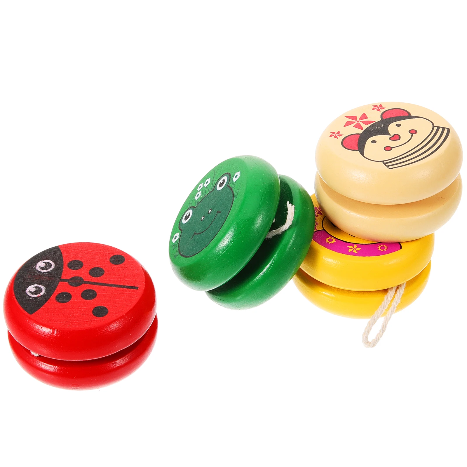 

4 Pcs Wooden Yo-yo Random Color Toy Puzzle Unique Ball Bamboo Colorful Educational