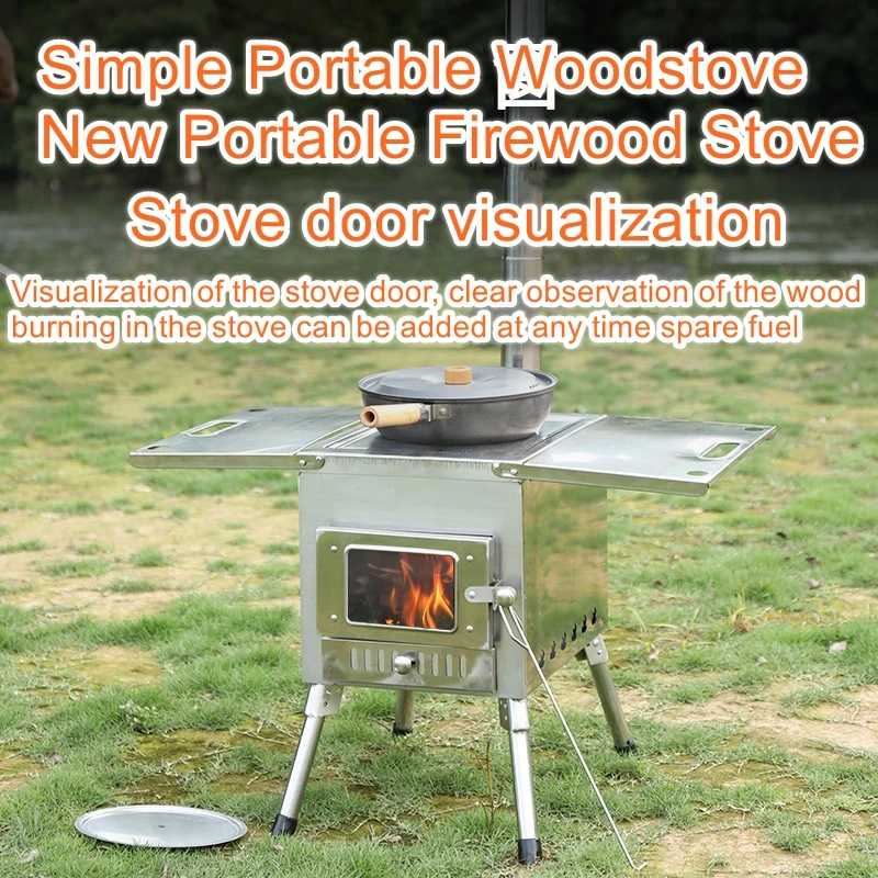 

Portable Rocket Stove Picnic Barbecue Camping Multifunctional Folding Stove Cassette Outdoor Stove Warming Firewood Stove