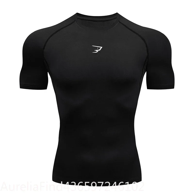 Men Short Sleeve Compression T-Shirt Running Gym Fitness Sport Tees Male Jogging Athletic Sport Tops
