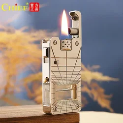 CHIEF Creative Pump Oil Valve Metal One-click Ejection Ignition Windproof Open Flame Transparent Oil Window Kerosene Lighter