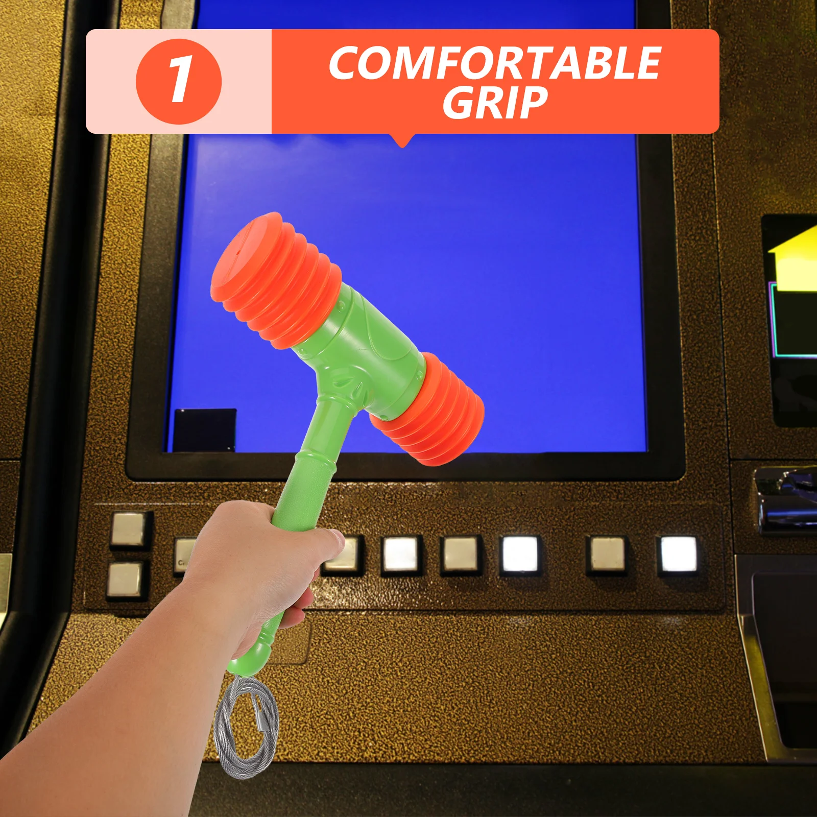 

Kids Whack Moles Hammer Orange Plastic Mallet Entertainment Game Props Whacking Pounding Mallet for Toddlers Fun Gaming