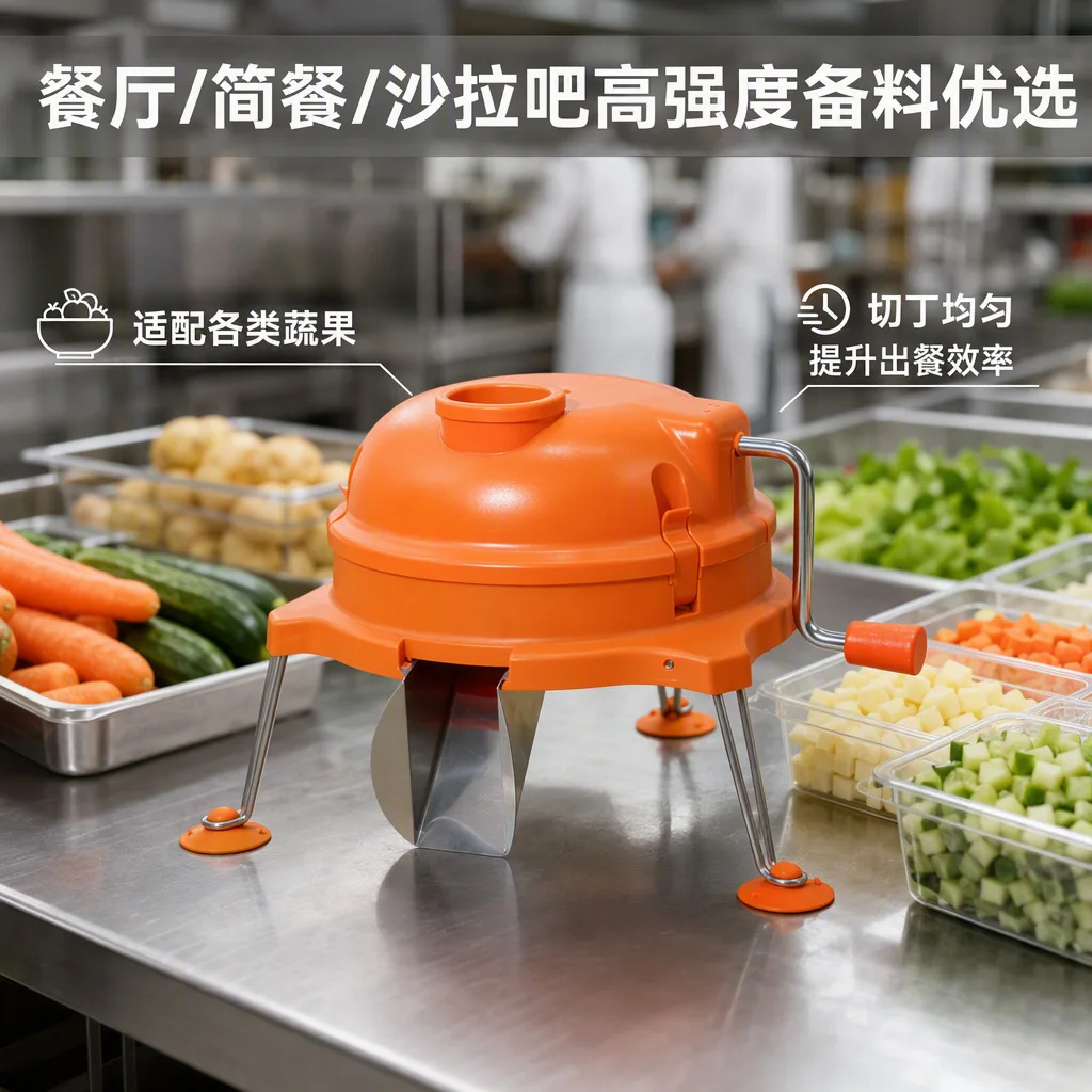 Hand‑Crank Multifunctional Vegetable Dicing Machine, Commercial Potato & Radish Cube Cutter, Manual Vegetable Chopper