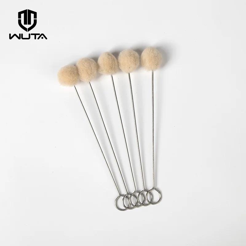 WUTA 10pcs/pack Natural Wool Daubers Leather Dyeing Finishes Applicator Glue Paint  leather craft tool Send by Standard Shipping