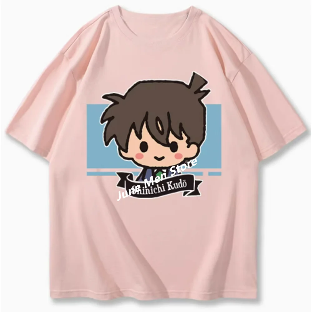 (Uniqlo) Detective Conan Cute Head Kudo Shinichi Printed Cotton Round Neck Short Sleeve T-Shirt Trend Fashion For Men And Women