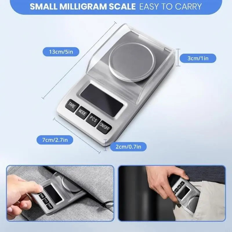 K1AD 0,001 g/50 g Strumento pesatura pesatura a LED in milligrammi portatile per medicina e ingrediente raffinato