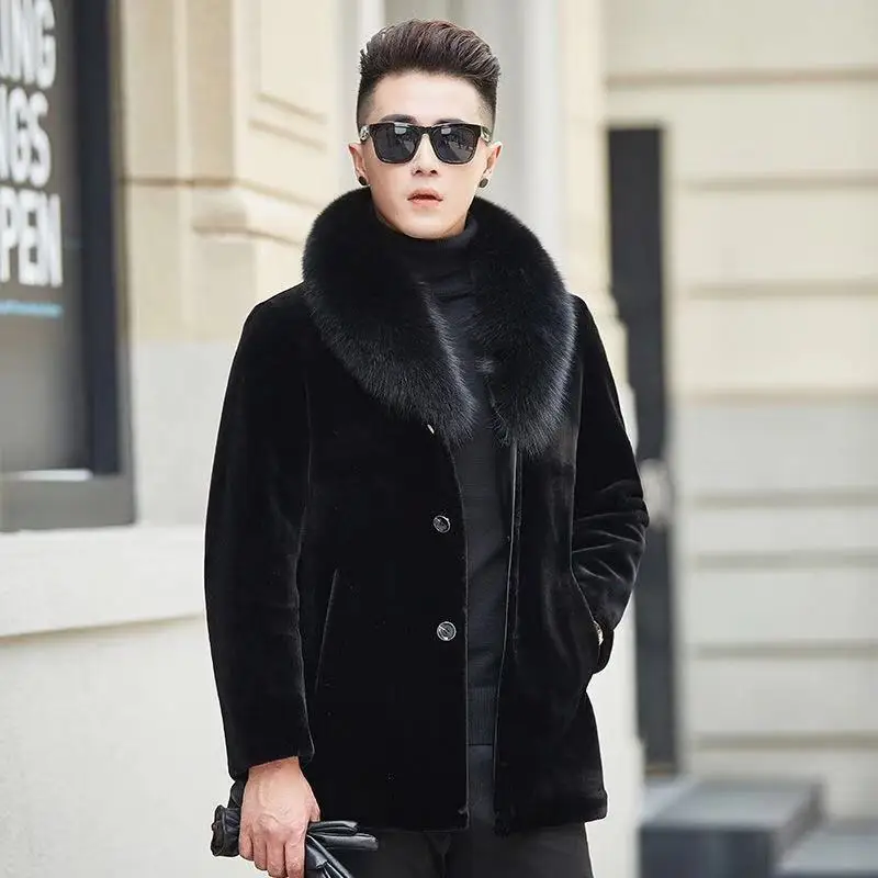 2024 Winter Warm Coats Men Clothing Down Long Waterproof Jackets Faux Fox Fur Coat for Man   Puffer   Z18