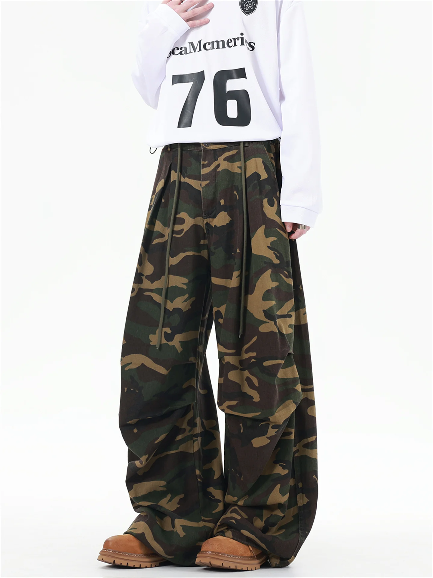 Women Army Green Y2k Camouflage Cargo Jeans Harajuku Vintage Oversize Denim Trousers Japanese 2000s Boyfriend Jeans Pants Autumn