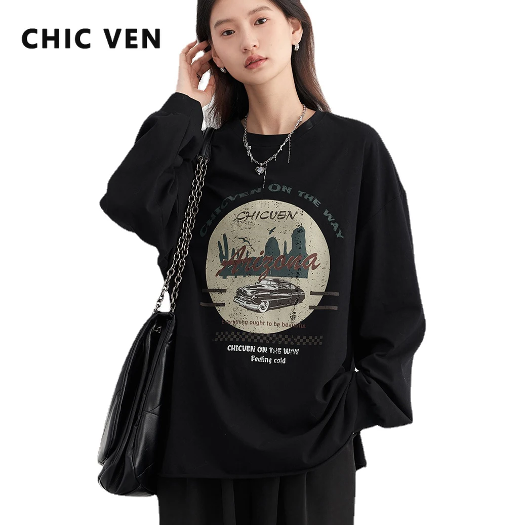 

Женская футболка с длинным рукавом, круглым вырезом и надписью