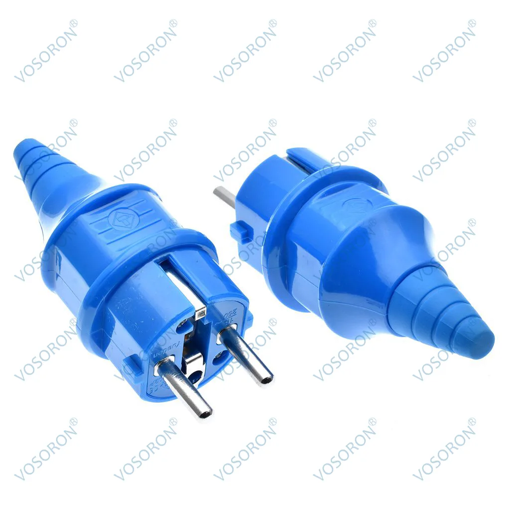 European Schuko 16A Power Plug IP44 Industry France/Germany Connector EU 2 Round Pins Adapter Type F AC Electrical Power