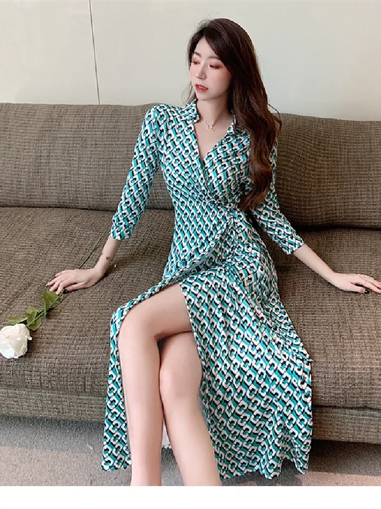 Robe de soirée longue vintage pour femmes, tenue de soirée, de plage, de Rh, sexy, slim, imprimée, décontractée, Y2K, été