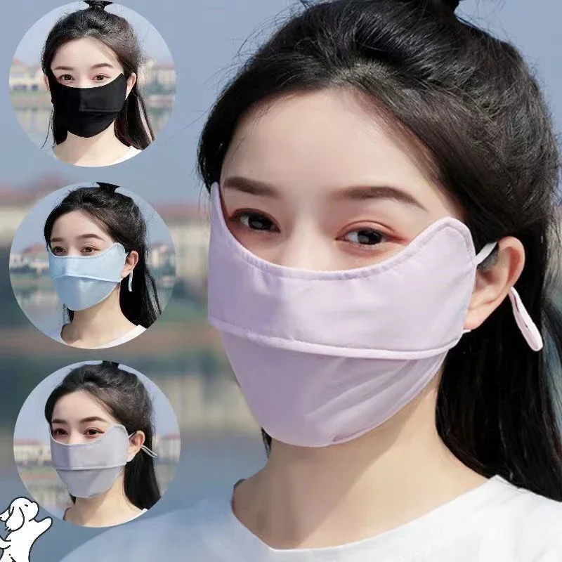 Women Men Ice Silk Sunscreen Mask Summer UV Protection Cycling Face Cover Breathable Washable Outdoor Sport Scarf Bandana image 2