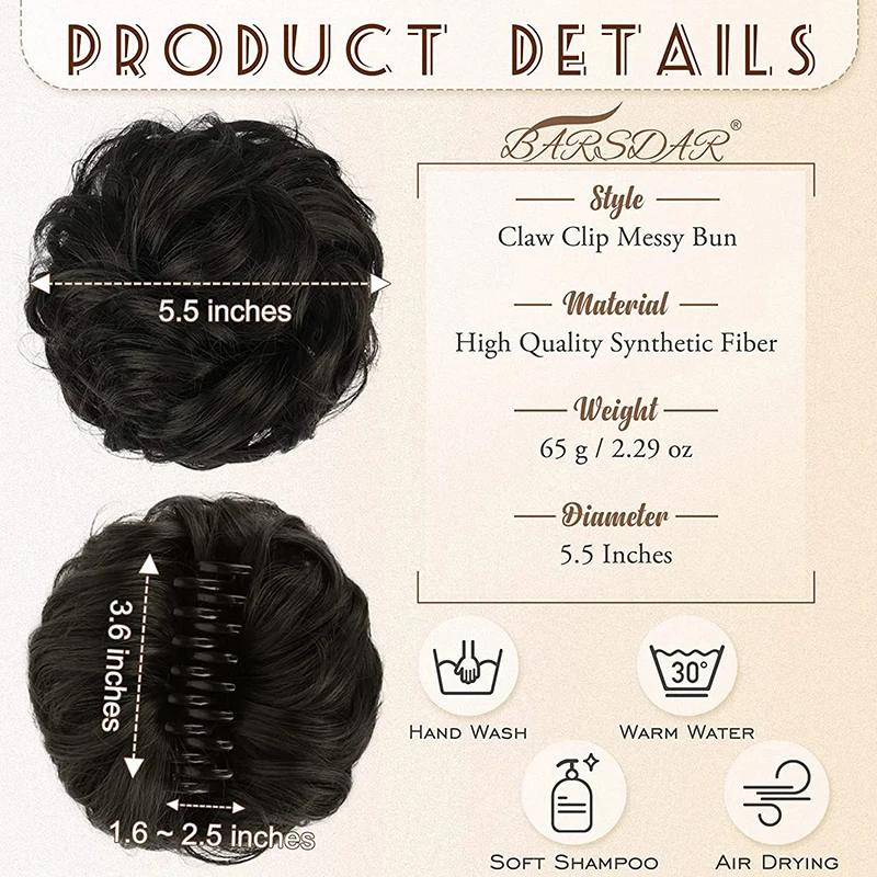 Synthetic Hair Bun Lifelike Messy Curly Wig Ponytail Hair Extensions Gripping Clip Scrunchy Elastic Women Hairpin Styling Tools