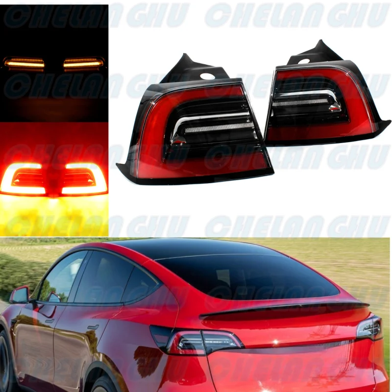 

Pair Outer Side Tail Lamp Rear Light With Bulbs 1502086-00-D 1502087-00-D For Tesla Model 3 / Y 2020 2021 2022 2023