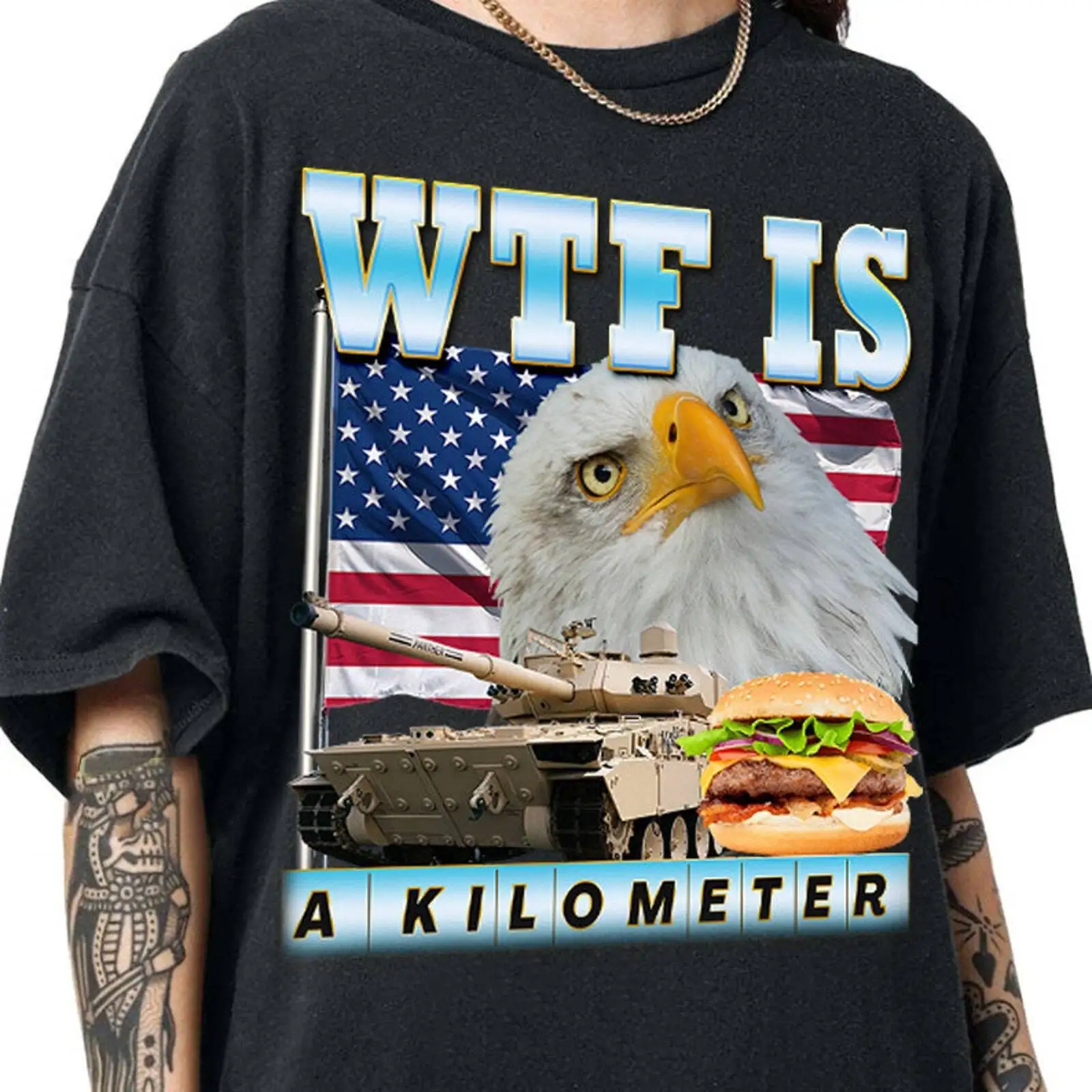 WTF es un km Meme camiseta Retro, divertida camiseta gráfica Vintage Meme, Weird G