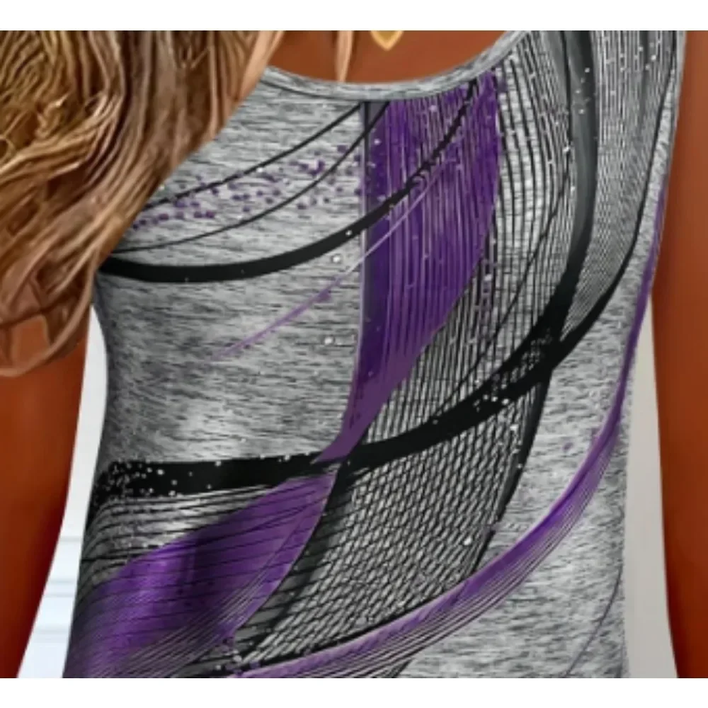 سترة نسائية مقاس كبير 1XL-5XL بدون أكمام بطباعة متدرجة