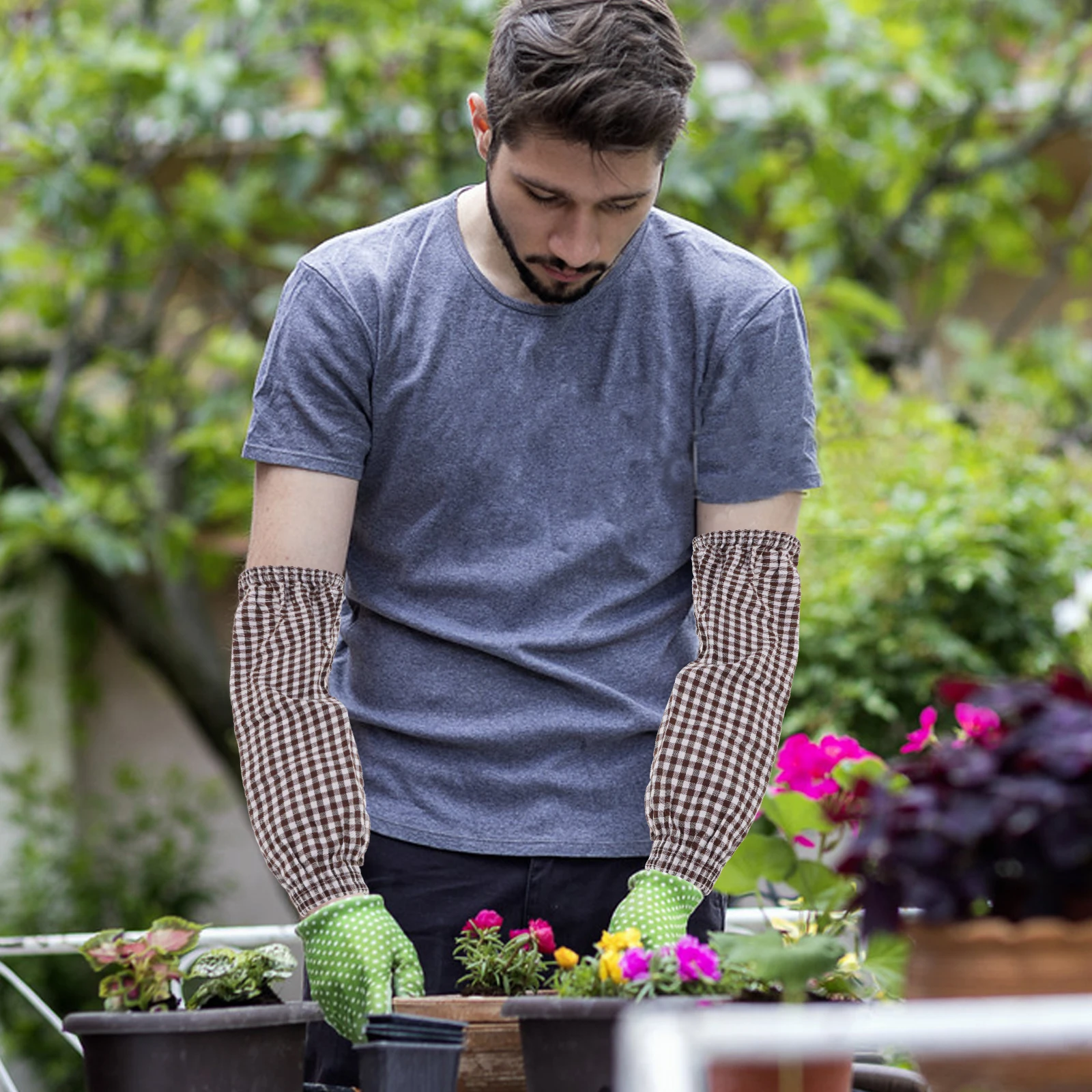 

Cleaning Oversleeves Kitchen Oil Proof Arm Sleeves Washing Reusable Gardening Housework Worker Protector Cotton Linen Stain