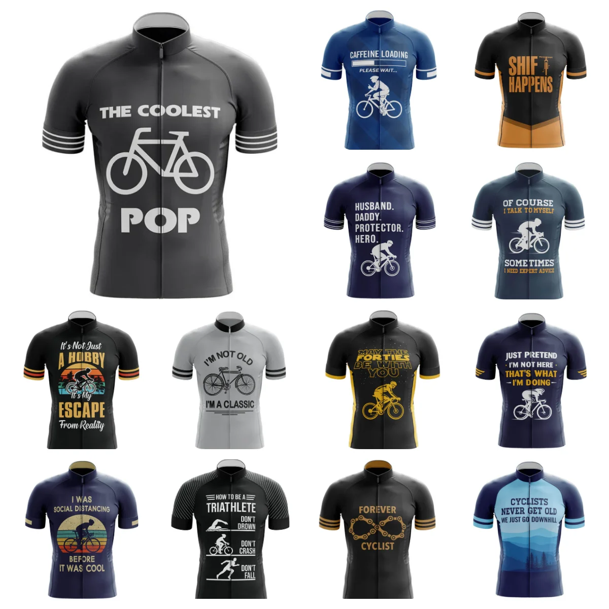 

DADDY Summer Cycling Jersey For Men Short Sleeve Reflective MTB Maillot Downhill Pro Team Mountain Bicycle Clothing