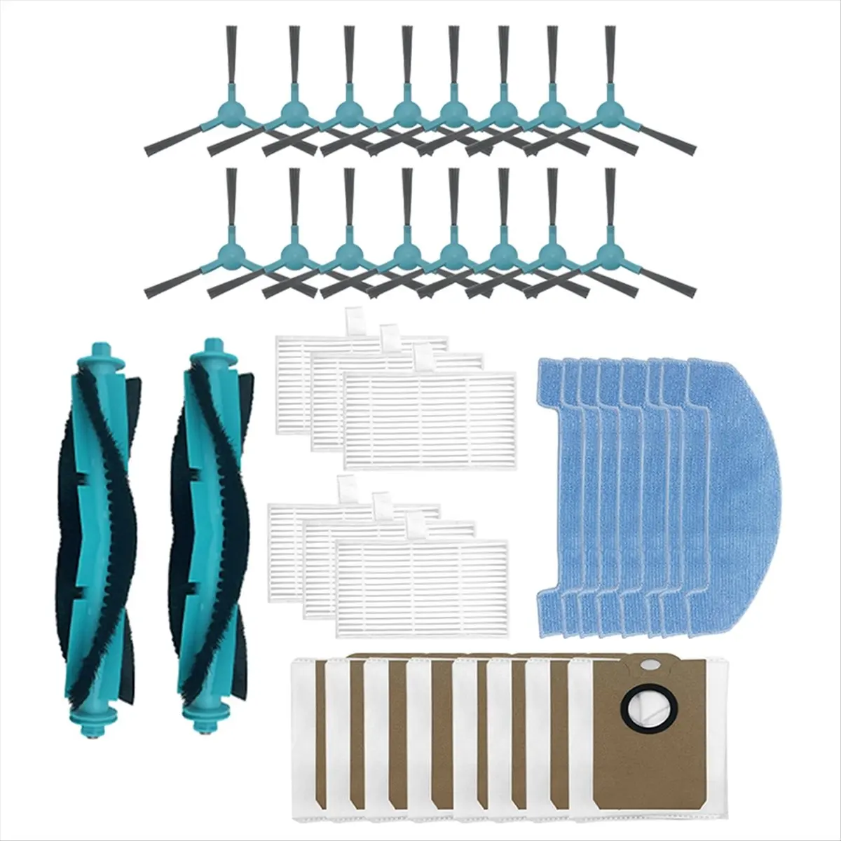 

A99U For Midea S5+ / Conga 2299 Ultra Home X-Treme Genesis Main Side Brush Hepa Filter Mop Cloth Dust Bag Parts